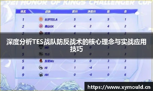 深度分析TES战队防反战术的核心理念与实战应用技巧